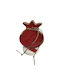 Kalliopi Silver Handmade Tabletop New Year's Lucky Charm Pomegranate Red Ceramic 2027 8x11cm