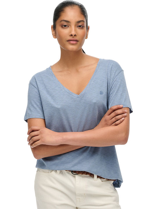 Superdry Studios Slub Emb Vee Women's Blouse Ti...