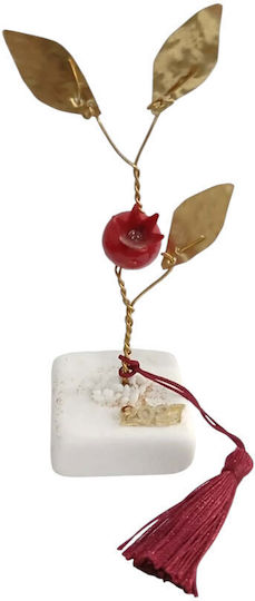 Kalliopi Silver Tabletop New Year's Lucky Charm Pomegranate Bronze Metal 2027 5x13cm