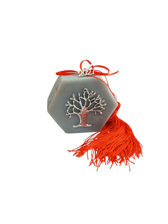 Kalliopi Silver Tischplatte Glücksbringer Bäumchen Grau aus Wachs-Politur 2027 10x10cm