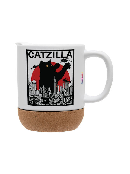 Koupakoupa Catzilla Ceramic Mug With Lid 330ml ...