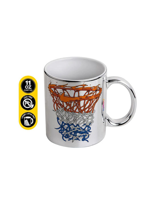 Koupakoupa Basket Net Ceramic Silver Mug 330ml