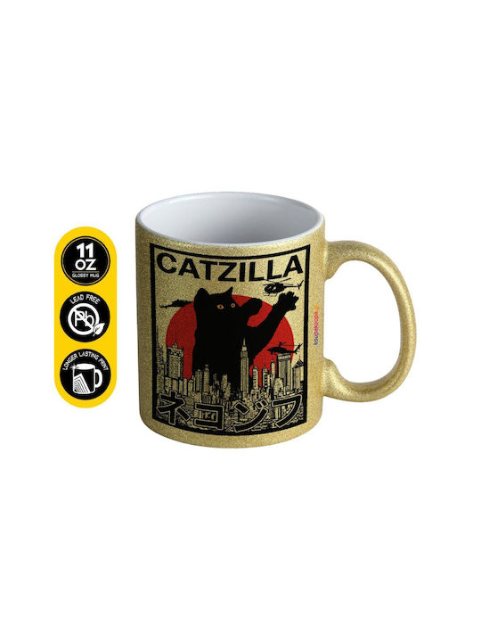 Koupakoupa Catzilla Ceramic Mug Gold 330ml