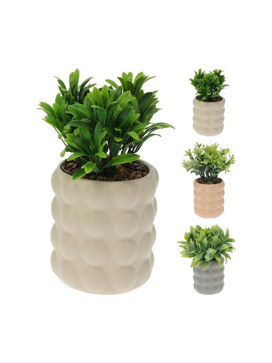 Artificial Plant Ceramic Casket 18cm Grey