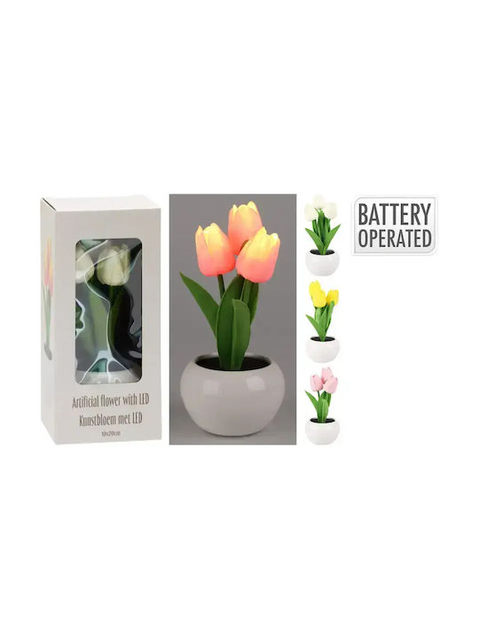 Künstliche Tulpen LED Keramik Topfpflanze 9×20c...
