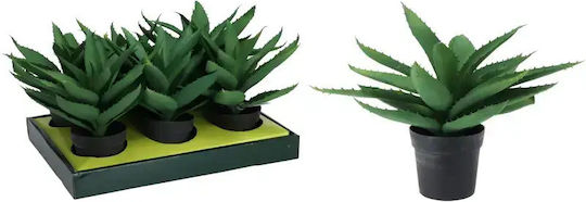 Artificial Aloe Plant Black Pot 22cm