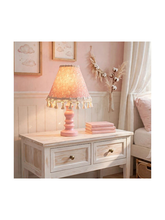 Oxygen Table Lamp for E27 Fitting with Pink Shade and Base