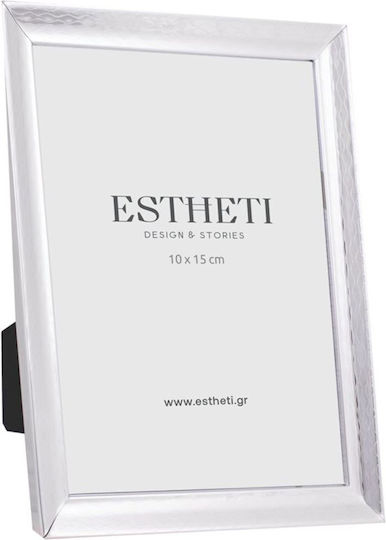 Versilberter Fotorahmen mit grauem Rahmen