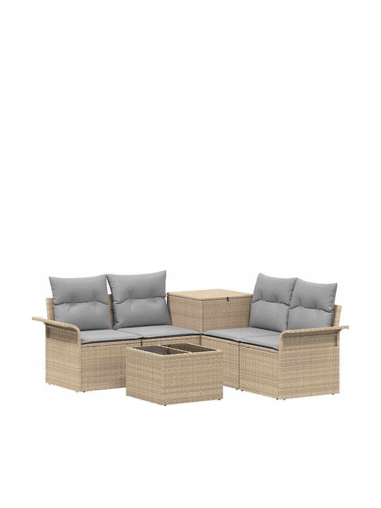 Garten- und Outdoor-Möbelsets 6 Stück Beige und...