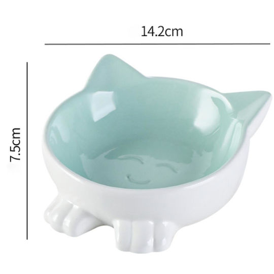 Animal Keramik Futterautomat mit Gestell 200ml 14.2cm in Grün Farbe