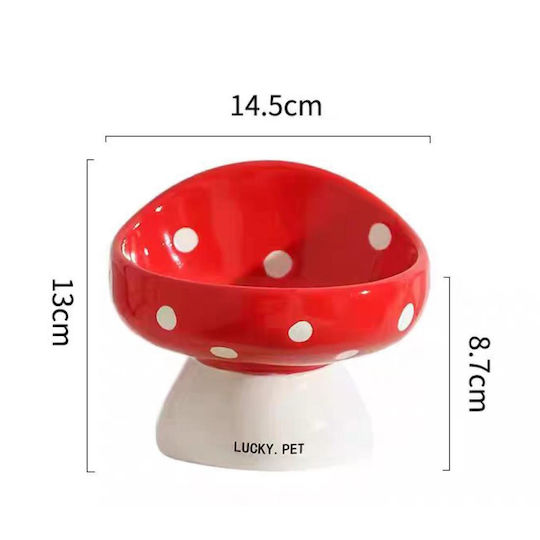 Animal Bol Ceramic pentru Mâncare și Apă pentru Câine și Pisică 200ml 13x14.5cm
