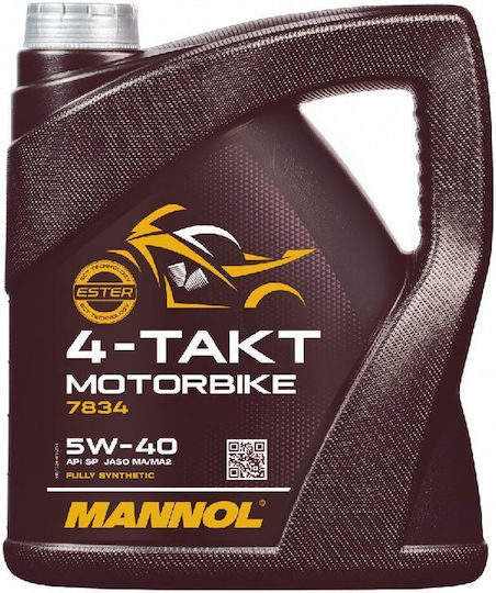 Mannol 5W-40 Synthetisches Motorradöl für Viertaktmotoren 4l