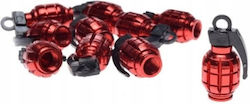 Valve Caps Navel Nuts Dark Red Valves Wheel Caps Valve Nak