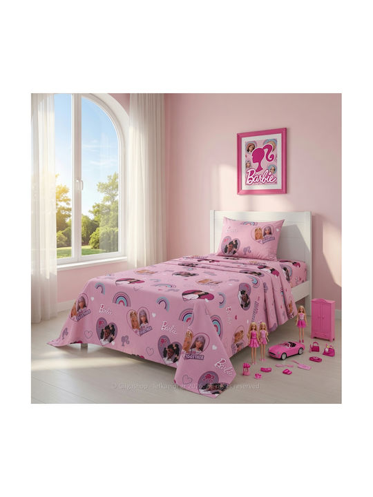 Casa Colori Set Single Cotton Kids Sheets with Elastic Band Single 100x200cm 3 Pieces