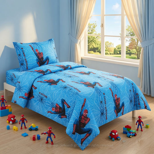 Casa Colori Single Sheets Set with Elastic Band Cotton Ccssl100e-n12 100x200cm 3 Pieces