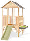 Exit Toys Multifunctional Wooden Kids Garden Playhouse with Slide & Kitchenette