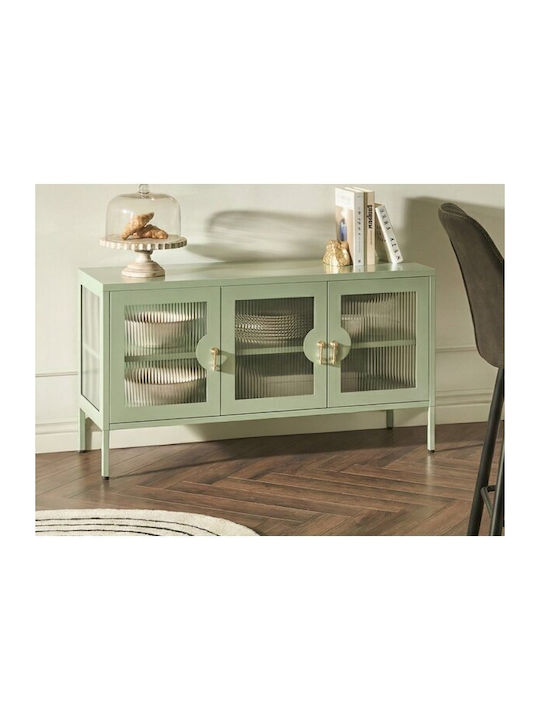 Sideboard Berwyn 3414 aus Metall & Glas Grün 12...