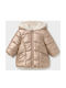 Kids Coat with Hood Short Grey/Beige
