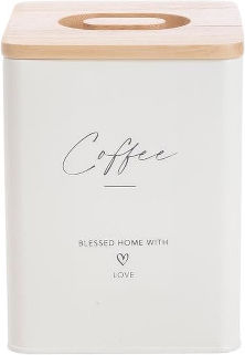 Max Home Σετ 2τμχ Κουτιά για Καφέ / Ζάχαρη με Καπάκι Μεταλλικό Καφέ 11.2x11.2x15cm 2τμχ