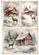 Decoupage Rice Paper Snowy Landscape Cards Views-0248 45x32cm
