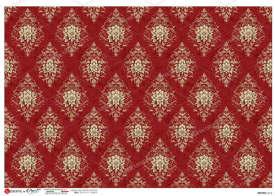 Decoupage Rice Paper Red Wallpaper Pattern-0276 45x32cm