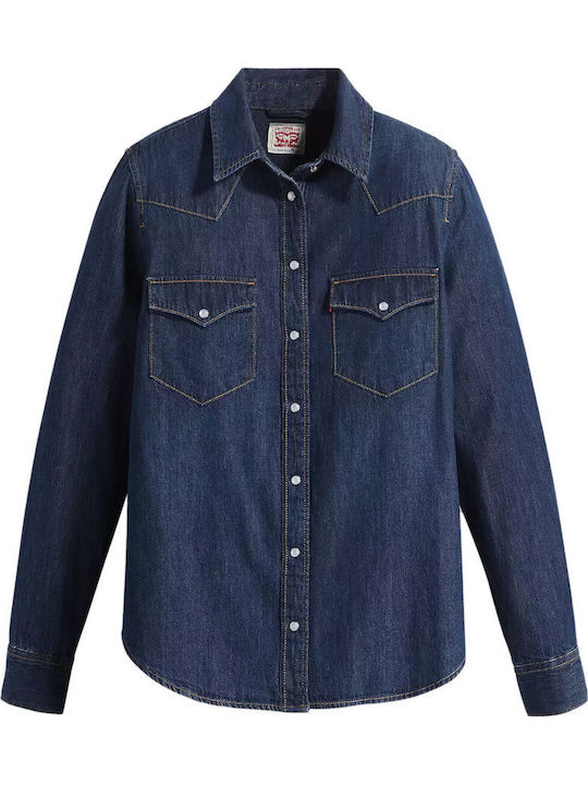 Levi's Western Western Long Sleeve Women's Denim Shirt Dark Indigo