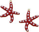 Steel Hanging Starfish Element Gold Red White Enamel 28x24mm 1 piece