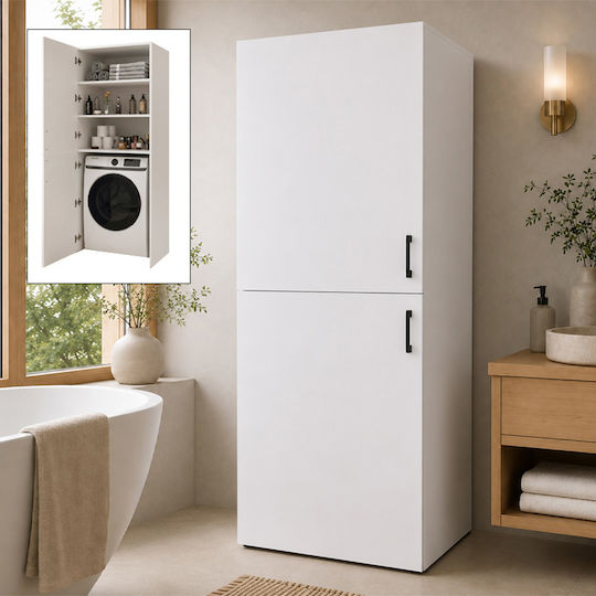 Megapap Bathroom Laundry Cabinet 70x70x180cm White