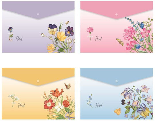 Φάκελος Ρ.ρ Κουμπί Α4 Floral