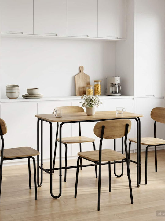 Kitchen Table with 4 Chairs 100x50cm