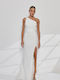 Maxi Wedding Dress Long One Shoulder