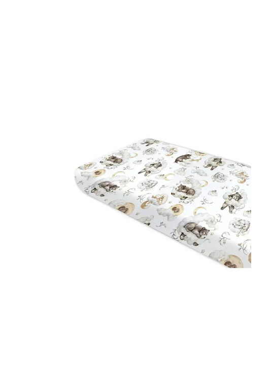Qmini Lenjerie De Patut Bebe Pentru Patut Din Bumbac Cu Cauciuc 160x80cm