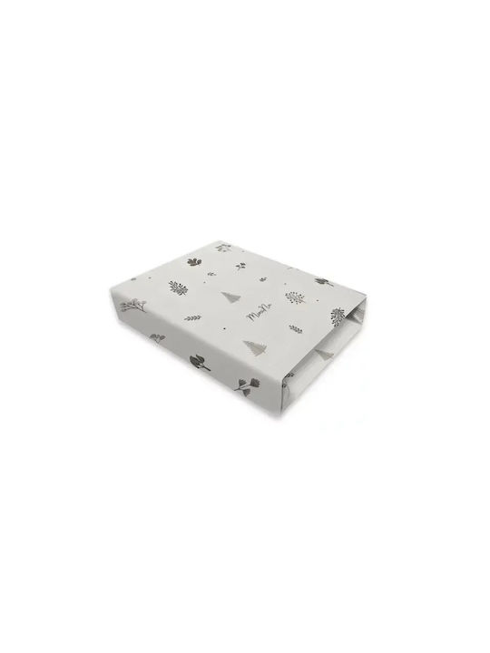 MimiNu Set Lenjerii De Patut Bebe Pentru Patut Din Bumbac Cu Cauciuc Bej 84.5x50.5cm