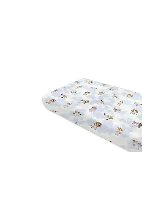 Qmini Lenjerie De Patut Bebe Pentru Patut Din Bumbac Cu Cauciuc Bej 160x80 Cm