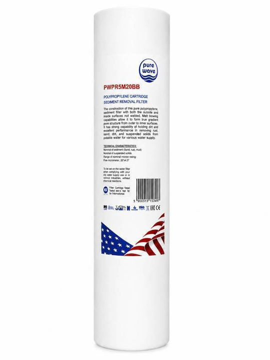 Water Filter Cartridge Reverse Osmosis / Faucet from Polypropylene 20" 5 μm