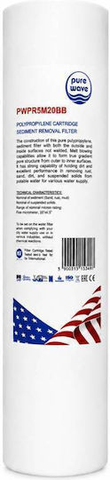 Water Filter Cartridge Reverse Osmosis / Faucet from Polypropylene 20" 5 μm