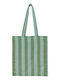 Spring Vibes Sacosa De Cumparaturi Dungi Verde Albastru Adancime 40cm Latime 35cm Inaltime 0,5cm