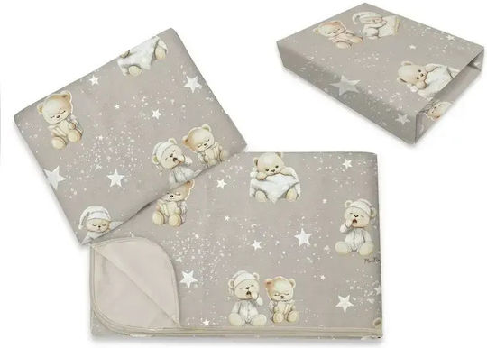 MimiNu Baby Bettwäsche-Set Für Krippe Bedtime Story Beige 3 Stück