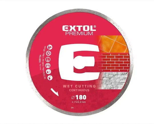 Disc Diamantat 180mm Extol Premium Tăiere Umedă 108734