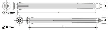 Schraubanker Rahmenbefestigung 8.0*72mm Ko8 8*70