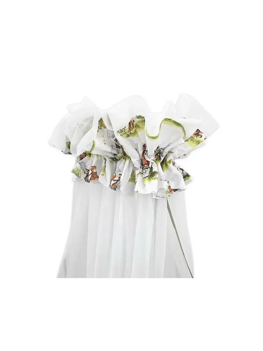 Qmini Plasă Impotriva Țânțarilor Bebe Din Tulle Cu Suport De Bază Multicolor 400x170cm