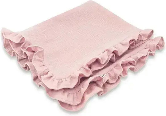 Qmini Pătură Pepinieră Swaddling 100% Bumbac Roz 75x100 cm