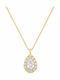Senzio Belibasakis Halskette Rosette aus 9K Gold mit Zirkon