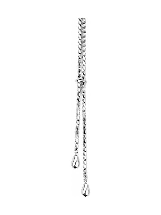 Theodora's Jewellery Necklace with Tear Design Made of Steel Jt-K18521-Silver
