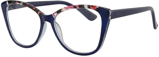 Aegean Dolphin Clip-On Damen Lesebrillen +4.00 in Blau Farbe Dolphin-10698-Blue-400_33866