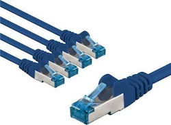 Goobay S/FTP Cat.6a (Gigabit) Ethernet Network Cable 5m Blue 5 Pieces Goobay S/FTP Cat.6a (Gigabit) Ethernet Network Cable 5m Blue 5 Pieces