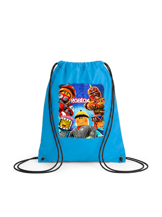 Digital Place Roblox Детска Чанта Мешка Светлосиня 42x34см