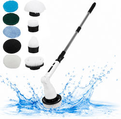 Perie electrică de curățare rotativă Zola 25W reîncărcabilă 8 accesorii mâner telescopic 110-136 cm albă