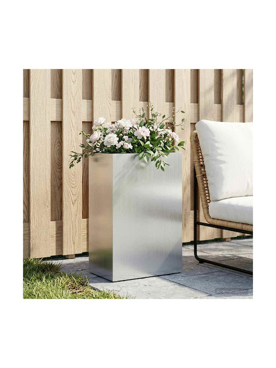vidaXL Metallic Silver Flower Pot 40x30x75cm
