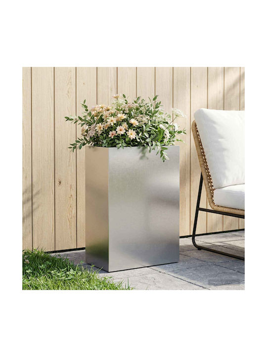 vidaXL Metallic Silver Flower Pot 40x30x75cm